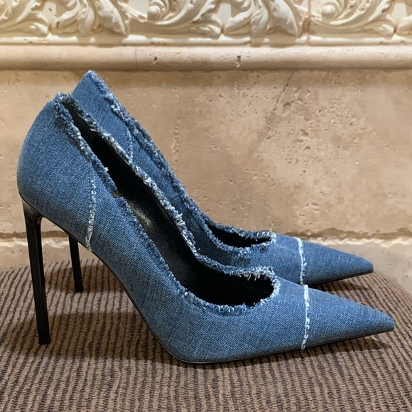 Tom Ford fringe denim stilettos - Picture 3 of 11